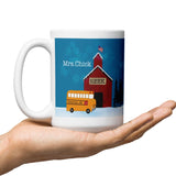 Personalized Custom mug for Teacher Bus Driver Christmas Gift - Unique Best Selling Teachers Gift Idea- Custom Name of School and Teacher Present