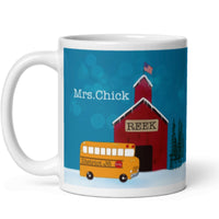 Personalized Custom mug for Teacher Bus Driver Christmas Gift - Unique Best Selling Teachers Gift Idea- Custom Name of School and Teacher Present