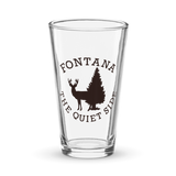 Fontana Wisconsin Beer Glass Funny Unique Deer Trees The Quiet Side Of The Lake- Groomsman Gift Idea for Him Married In Lake Geneva Geneva Lake-Beer Lover Glassware Wisconsin Wisco Wi Fontana Shaker pint glass