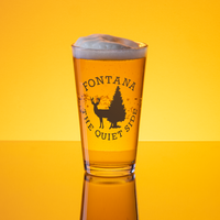 Fontana Wisconsin Beer Glass Funny Unique Deer Trees The Quiet Side Of The Lake- Groomsman Gift Idea for Him Married In Lake Geneva Geneva Lake-Beer Lover Glassware Wisconsin Wisco Wi Fontana Shaker pint glass