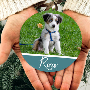 Large pet photo custom ornament wood - dogs cats gifts - Christmas customized portrait - lover mans best friend - personalized name unique