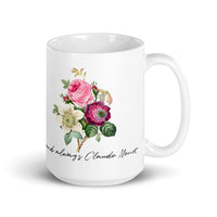 Claude Monet Quote Pierre Joseph Redoute Flowers Mug, Cut Flower Gardener Gift Idea, Botanical Illustration Art Artist, Garden And Coffee