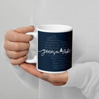 Geneva Lake Wisconsin Map Sailboat Yacht blue mug - Towns and Cities near Lake Geneva Wi - Guest House Gift Ideas  Williams Bay Fontana Cup