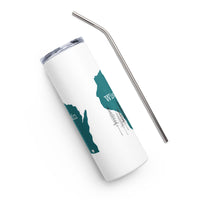 Geneva lake Area Map Wisconsin Stainless steel tumbler - Best Selling Gifts Teal Trees Forest Lake Geneva Wi Cup Water Bottle - Towns of Walworth Tourist Gift