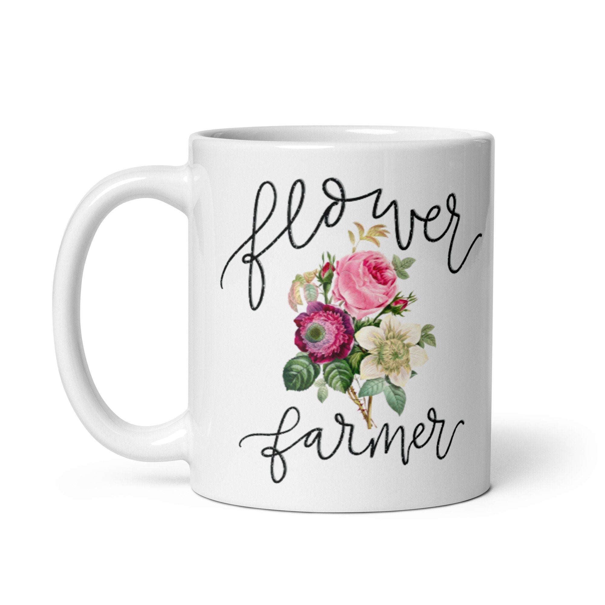 Flower Farmer Gift Idea Mug For Gardening Lover - Garden Themed Coffee Lover Present - Flower and Tea lover Redoute Artist  Bouquet gift